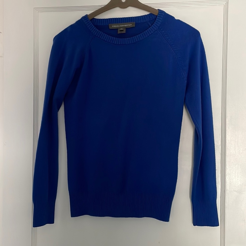 Womens French Connection crew sweater royal blue size medium
